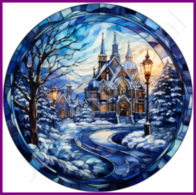 Diamond Painting Stained Glass Christmas House 08