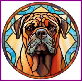 Diamond Painting Stained Glass Dog - Bullmastiff 02