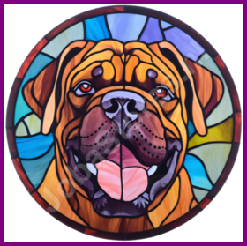 Diamond Painting Stained Glass Dog - Bullmastiff 03