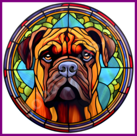 Diamond Painting Stained Glass Dog - Bullmastiff 04