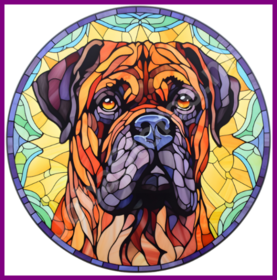 Diamond Painting Stained Glass Dog - Bullmastiff 05