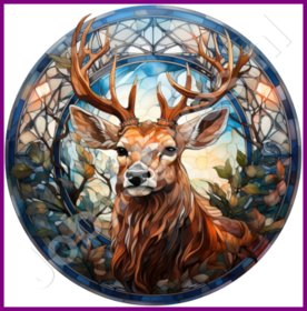 Diamond Painting Stained Glass Christmas Reindeer 02