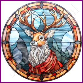 Diamond Painting Stained Glass Christmas Reindeer 04