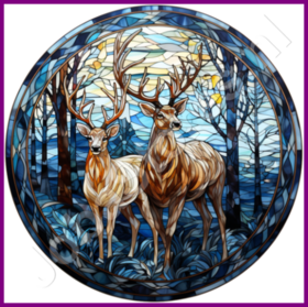 Diamond Painting Stained Glass Christmas Reindeer 05