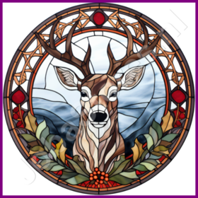 Diamond Painting Stained Glass Christmas Reindeer 06