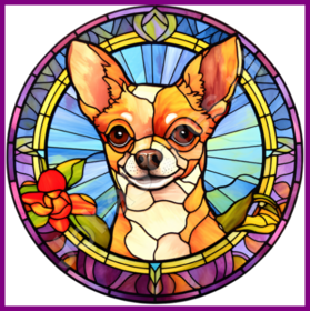 Diamond Painting Stained Glass Dog - Chihuahua 03