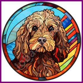 Diamond Painting Stained Glass Dog - Cockapoo 01