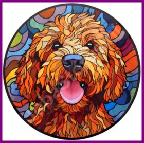Diamond Painting Stained Glass Dog - Cockapoo 02