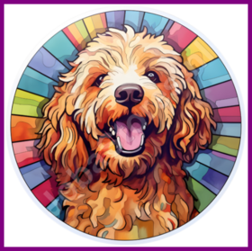 Diamond Painting Stained Glass Dog - Cockapoo 03