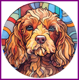 Diamond Painting Stained Glass Dog - Cockapoo 04