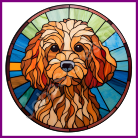 Diamond Painting Stained Glass Dog - Cockapoo 05