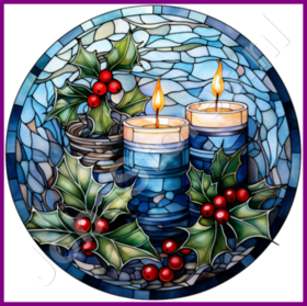 Diamond Painting Stained Glass Christmas Candles