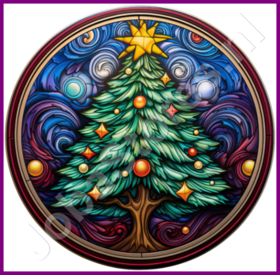 Diamond Painting Stained Glass Christmas Tree 01