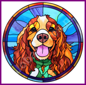 Diamond Painting Stained Glass Dog - Cocker Spaniel 02