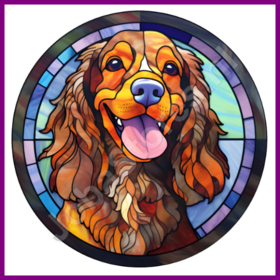 Diamond Painting Stained Glass Dog - Cocker Spaniel 03