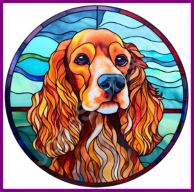 Diamond Painting Stained Glass Dog - Cocker Spaniel 04