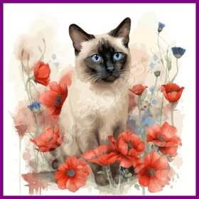 Diamond Painting Cat Siamese 01