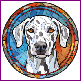 Diamond Painting Stained Glass Dog - Dalmatian 02