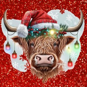 Diamond Painting Scottish Highlander Christmas 06