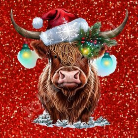 Diamond Painting Scottish Highlander Christmas 10