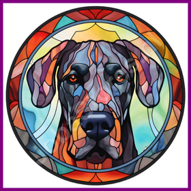 Diamond Painting Stained Glass Dog - Great Dane 01