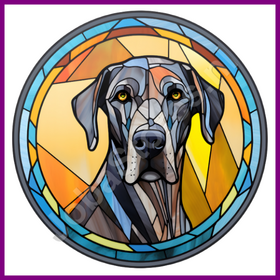 Diamond Painting Stained Glass Dog - Great Dane 02