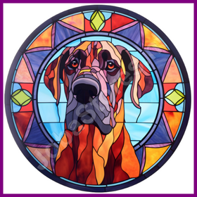 Diamond Painting Stained Glass Dog - Great Dane 04