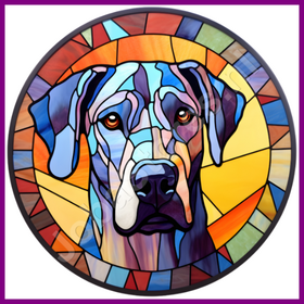 Diamond Painting Stained Glass Dog - Great Dane 05