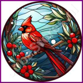 Diamond Painting Stained Glass Christmas Bird