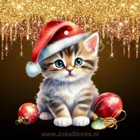 Diamond Painting Christmas Kitten 01