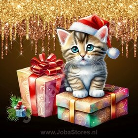 Diamond Painting Christmas Kitten 02