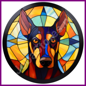 Diamond Painting Stained Glass Dog - Doberman 01