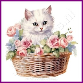 Diamond Painting Kitten in mand 01