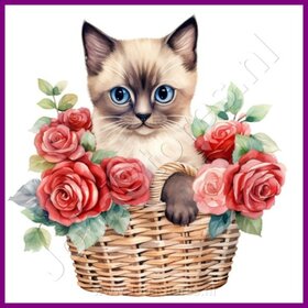 Diamond Painting Kitten in mand 02