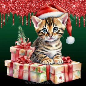 Diamond Painting Christmas Kitten 05