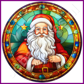 Diamond Painting Stained Glass Santa Claus 02