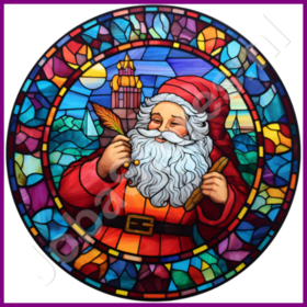 Diamond Painting Stained Glass Santa Claus 04