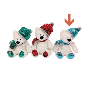 Christmas cuddle Christmas bear polar bear glitter Blue 30cm
