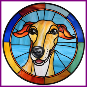 Diamond Painting Stained Glass Dog - Greyhound 02