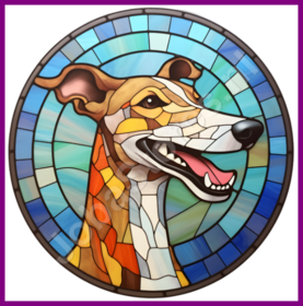 Diamond Painting Stained Glass Dog - Greyhound 03