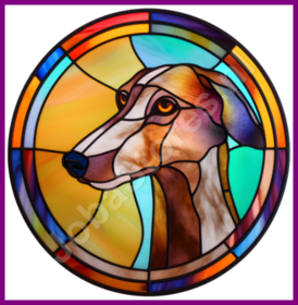 Diamond Painting Stained Glass Dog - Greyhound 04