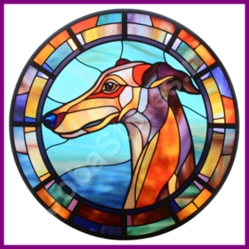 Diamond Painting Stained Glass Dog - Greyhound 05