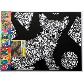 ColorVelvet Velvet coloring page large nr. L151 with markers (47x35cm)