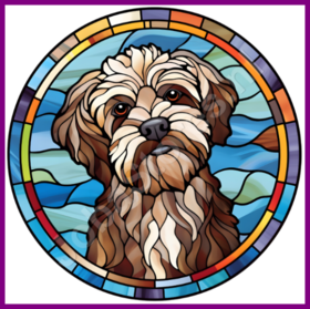 Diamond Painting Stained Glass Dog - Havanese 04