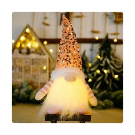 LED Christmas Gnome - Pink 30cm