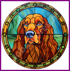 Diamond Painting Stained Glass Dog - Irish Setter 02