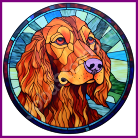 Diamond Painting Stained Glass Dog - Irish Setter 03