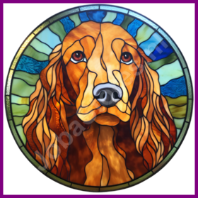 Diamond Painting Stained Glass Dog - Irish Setter 05