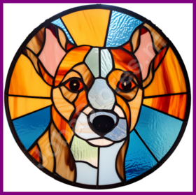 Diamond Painting Stained Glass Dog - Jack Russell 01