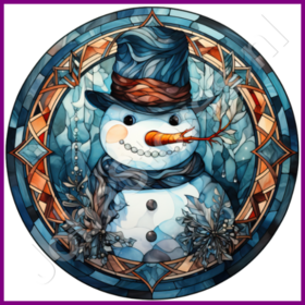 Diamond Painting Stained Glass Christmas Snowman 06